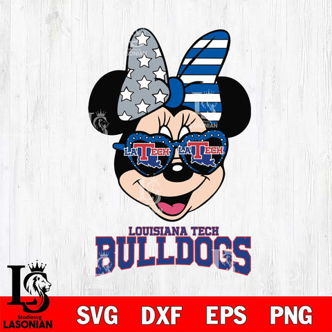 Louisiana Tech Bulldogs Minnie Mouse Love 2, Svg Eps Dxf Png File, Digital Download