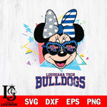 Louisiana Tech Bulldogs Minnie Mouse Love Sport SVG DXF EPS PNG FILE, NCAA File Cut,Digital Download,Instant Download