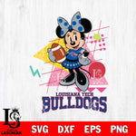 Louisiana Tech Bulldogs Minnie Mouse Sport SVG DXF EPS PNG FILE, NCAA File Cut,Digital Download,Instant Download