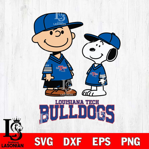 Louisiana Tech Bulldogs Peanuts Snoopy Football SVG DXF EPS PNG FILE,Snoopy File Cut, NCAA Digital Download,Instant Download,Christmas Silhouette