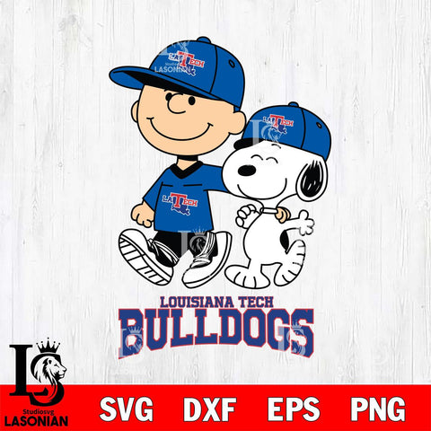 Louisiana Tech Bulldogs Peanuts Snoopy Friends SVG DXF EPS PNG FILE,Snoopy File Cut, NCAA Digital Download,Instant Download,Christmas Silhouette