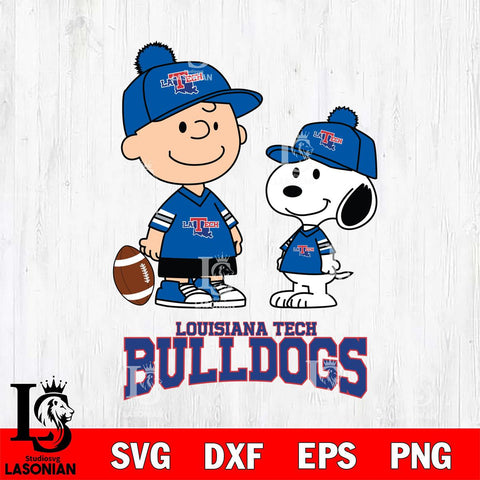 Louisiana Tech Bulldogs Peanuts Snoopy Friends Football SVG DXF EPS PNG FILE,Snoopy File Cut, NCAA Digital Download,Instant Download,Christmas Silhouette