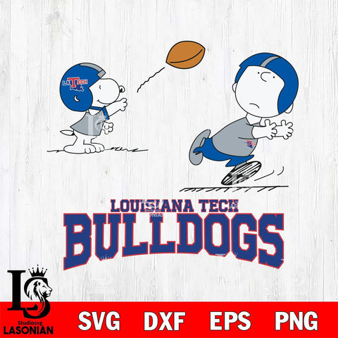 Louisiana Tech Bulldogs Peanuts play football SVG DXF EPS PNG FILE,Snoopy File Cut, NCAA Digital Download,Instant Download,Christmas Silhouette