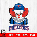 Louisiana Tech Bulldogs Pennywise Horror Sport 10 Svg Eps Dxf Png File, Digital Download
