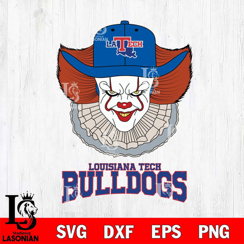 Louisiana Tech Bulldogs Pennywise Horror Sport 12 Svg Eps Dxf Png File, Digital Download