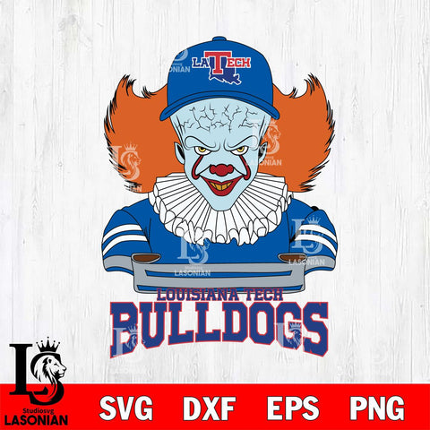 Louisiana Tech Bulldogs Pennywise Horror Sport 2 Svg Eps Dxf Png File, Digital Download
