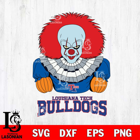Louisiana Tech Bulldogs Pennywise Horror Sport 3 Svg Eps Dxf Png File, Digital Download