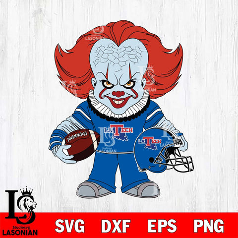 Louisiana Tech Bulldogs Pennywise Horror Sport Svg Eps Dxf Png File, Digital Download