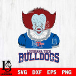 Louisiana Tech Bulldogs Pennywise Horror Sport 5 Svg Eps Dxf Png File, Digital Download
