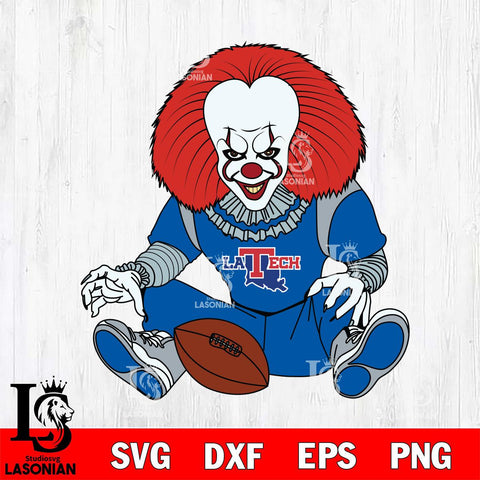 Louisiana Tech Bulldogs Pennywise Horror Sport 6 Svg Eps Dxf Png File, Digital Download