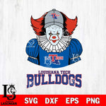 Louisiana Tech Bulldogs Pennywise Horror Sport 7 Svg Eps Dxf Png File, Digital Download