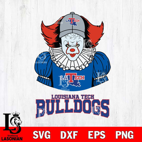 Louisiana Tech Bulldogs Pennywise Horror Sport 7 Svg Eps Dxf Png File, Digital Download