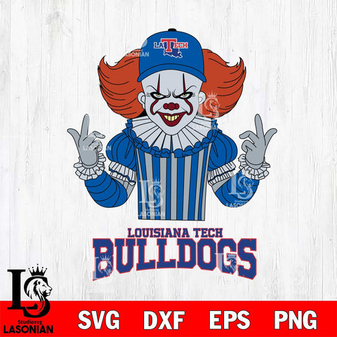 Louisiana Tech Bulldogs Pennywise Horror Sport 8 Svg Eps Dxf Png File, Digital Download