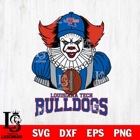 Louisiana Tech Bulldogs Pennywise Horror Sport 9 Svg Eps Dxf Png File, Digital Download