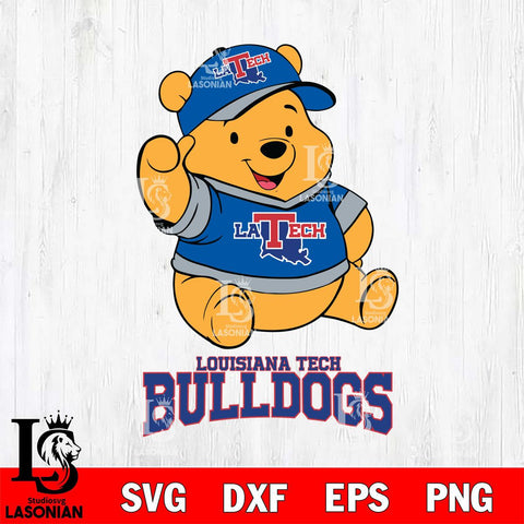 Louisiana Tech Bulldogs Pooh Bear Disney, Svg Eps Dxf Png File, Digital Download