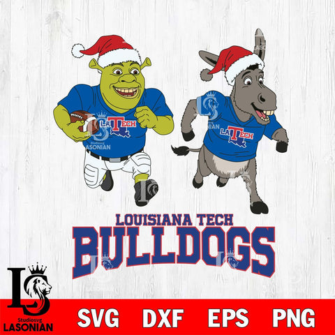 Louisiana Tech Bulldogs Shrek and Donkey Football Cricut,Christmas SVG DXF EPS PNG FILE, NCAA Digital Download,Instant Download, Silhouette
