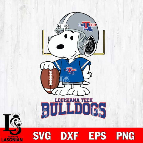 Louisiana Tech Bulldogs Snoopy Player Football SVG DXF EPS PNG FILE,Snoopy File Cut, NCAA Digital Download,Instant Download,Christmas Silhouette