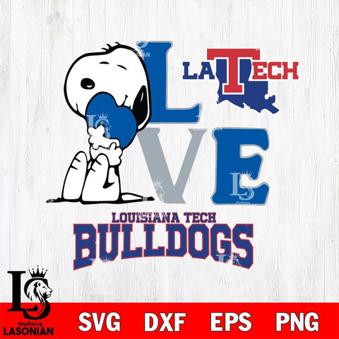 Louisiana Tech Bulldogs Snoopy Sport 10 Svg Eps Dxf Png File, Digital Download