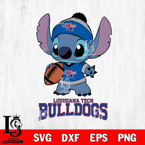 Louisiana Tech Bulldogs Stitch Disney, Svg Eps Dxf Png File, Digital Download