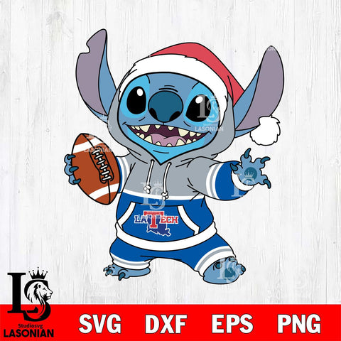 Louisiana Tech Bulldogs Stitch Football Christmas File Cut, NCAA SVG DXF EPS PNG FILE, Digital Download , Criucut , Silhouette