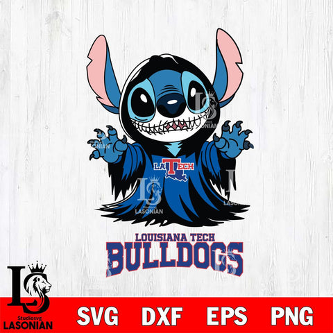 Louisiana Tech Bulldogs Stitch Ghost Svg Eps Dxf Png File, NCAA svg, Digital Download, Instant Download