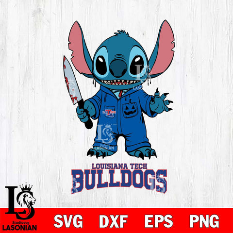 Louisiana Tech Bulldogs Stitch Horror 2 Svg Eps Dxf Png File, NCAA svg, Digital Download, Instant Download