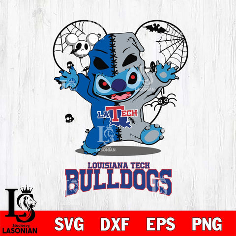 Louisiana Tech Bulldogs Stitch Horror Halloween 2 Svg Eps Dxf Png File, Digital Download, Instant Download