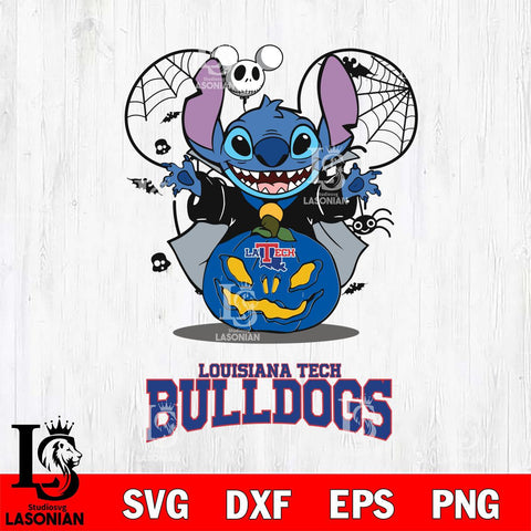Louisiana Tech Bulldogs Stitch Horror Halloween Svg Eps Dxf Png File, Digital Download, Instant Download