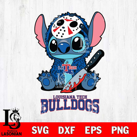Louisiana Tech Bulldogs Stitch Jason Voorhees Svg Eps Dxf Png File, NCAA svg, Digital Download, Instant Download