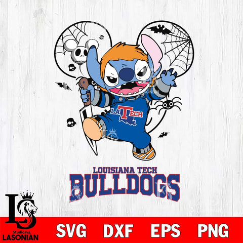 Louisiana Tech Bulldogs Stitch Michael Halloween Svg Eps Dxf Png File, Digital Download, Instant Download