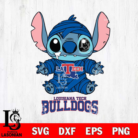 Louisiana Tech Bulldogs Stitch Mummy Svg Eps Dxf Png File, NCAA svg, Digital Download, Instant Download