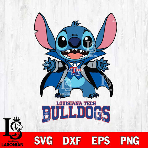 Louisiana Tech Bulldogs Stitch Vampire halloween Svg Eps Dxf Png File, NCAA svg, Digital Download, Instant Download