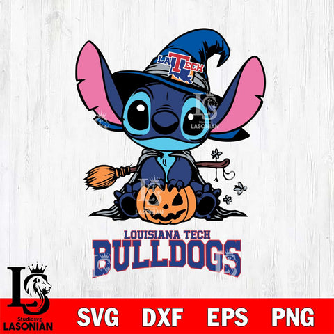 Louisiana Tech Bulldogs Stitch witch Svg Eps Dxf Png File, NCAA svg, Digital Download, Instant Download