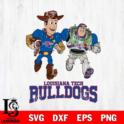 Louisiana Tech Bulldogs Woody & Buzz Lightyear Football Cricut,Christmas SVG DXF EPS PNG FILE, NCAA Digital Download,Instant Download, Silhouette