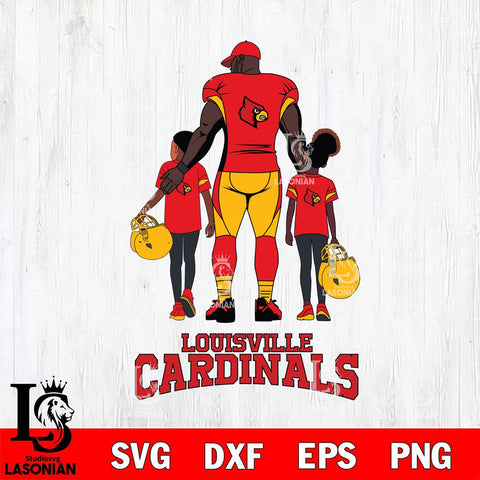 Louisville Cardinals 3 Father and son Rugby SVG DXF EPS PNG FILE,NCAA SVG, Father day Digital Download,Instant Download, Silhouette