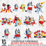 Louisville Cardinals Bluey NCAA Bundle 12 Svg Eps Dxf Png File, Digital Download, Instant Download