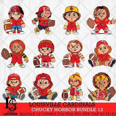Louisville Cardinals Chucky Horror Bundle 12 SVG Eps Dxf Png File, Bundle NCAA svg, Digital Download, Instant Download