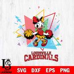 Louisville Cardinals Cute Daisy Duck Cheerleader SVG DXF EPS PNG FILE, NCAA File Cut,Digital Download,Instant Download