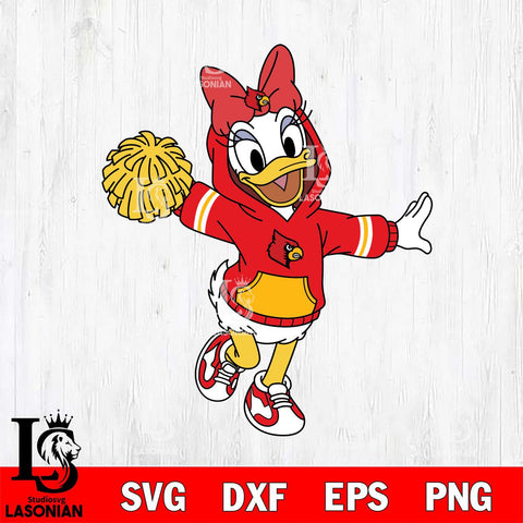 Louisville Cardinals Daisy Duck Cheerleader Christmas File Cut, NCAA SVG DXF EPS PNG FILE, Digital Download , Criucut , Silhouette