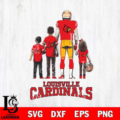 Louisville Cardinals Father Football SVG DXF EPS PNG FILE,NCAA SVG, Father day Digital Download,Instant Download, Silhouette