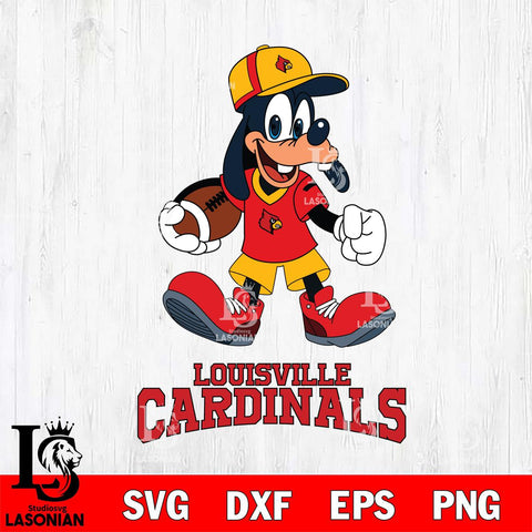 Louisville Cardinals Goofy Football Player SVG DXF EPS PNG FILE,NCAA svg ,Football Digital Download,Instant Download, Silhouette