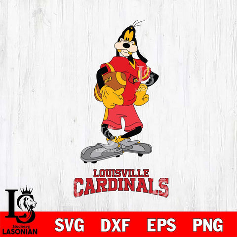 Louisville Cardinals Goofy Player SVG DXF EPS PNG FILE,NCAA svg ,Football Digital Download,Instant Download, Silhouette