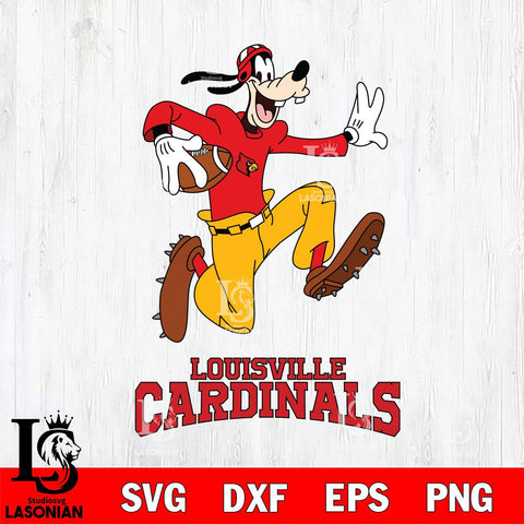 Louisville Cardinals Goofy rugby Sport SVG DXF EPS PNG FILE,NCAA svg ,Football Digital Download,Instant Download, Silhouette