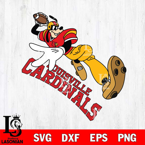 Louisville Cardinals Goofy rugby player SVG DXF EPS PNG FILE,NCAA svg ,Football Digital Download,Instant Download, Silhouette