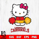 Louisville Cardinals Hello Kitty Cheerleader 2 Svg Eps Dxf Png File, Digital Download, Instant Download