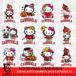 Louisville Cardinals Hello Kitty Horror NCAA Bundle 12 SVG Svg Eps Dxf Png File, Digital Download