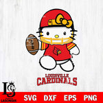 Louisville Cardinals Hello Kitty NCAA 4 Svg Eps Dxf Png File, Digital Download, Instant Download