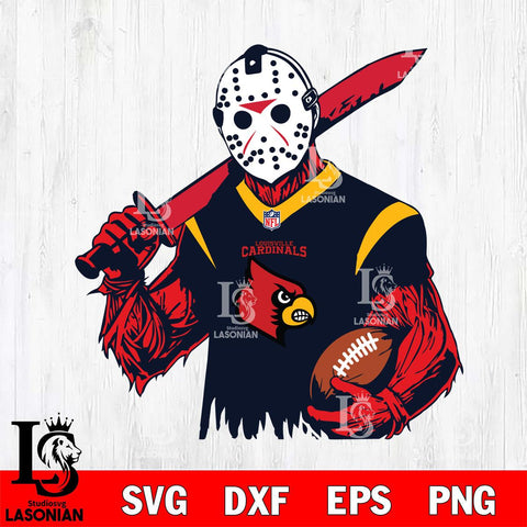 Louisville Cardinals Jason Voorhees Horror 11 Svg Eps Dxf Png File, NCAA svg, Digital Download, Instant Download