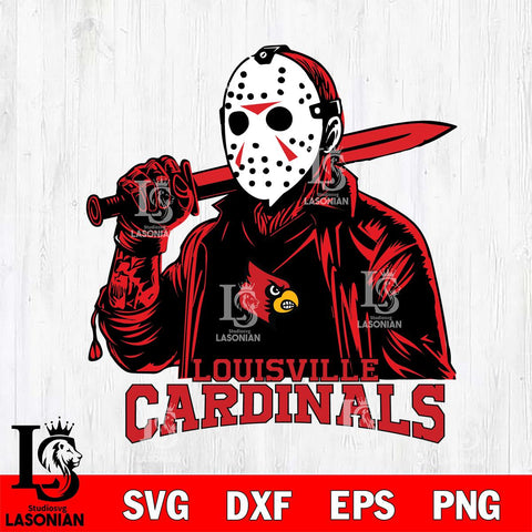 Louisville Cardinals Jason Voorhees Horror 12 Svg Eps Dxf Png File, NCAA svg, Digital Download, Instant Download