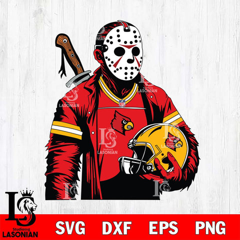 Louisville Cardinals Jason Voorhees Horror 2 Svg Eps Dxf Png File, NCAA svg, Digital Download, Instant Download
